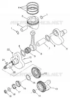 ALBERO MOTORE AND PISTONEE MAGNUM 4X4 W97AC42A, SWEDISH MAGNUM 4X4 S97AC42E AND (4940834083C014)