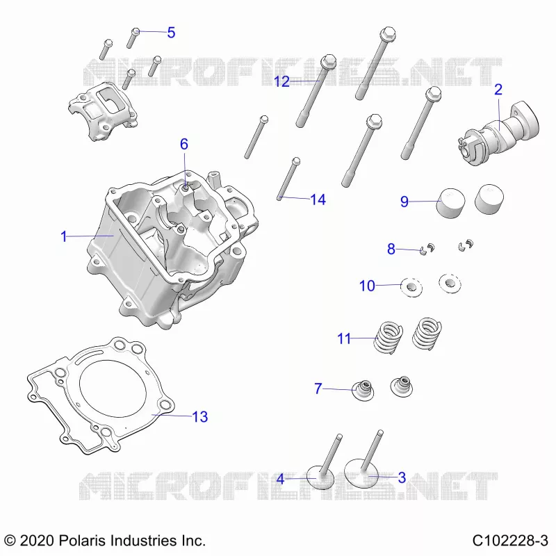 ENGINE, TESTA CILINDRO, CAM AND VALVES