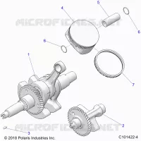 ENGINE, ALBERO MOTORE, PISTON AND BALANCE SHAFT