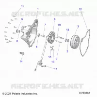ENGINE, STATOR COVER AND FLYRUOTA