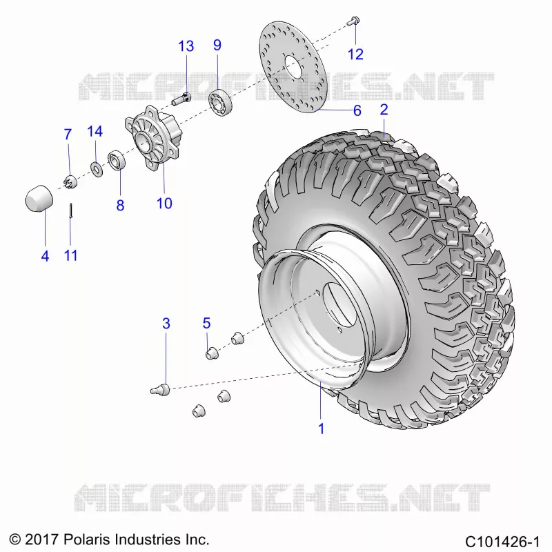 RUOTAS, FRONT TIRE AND BRAKE DISK
