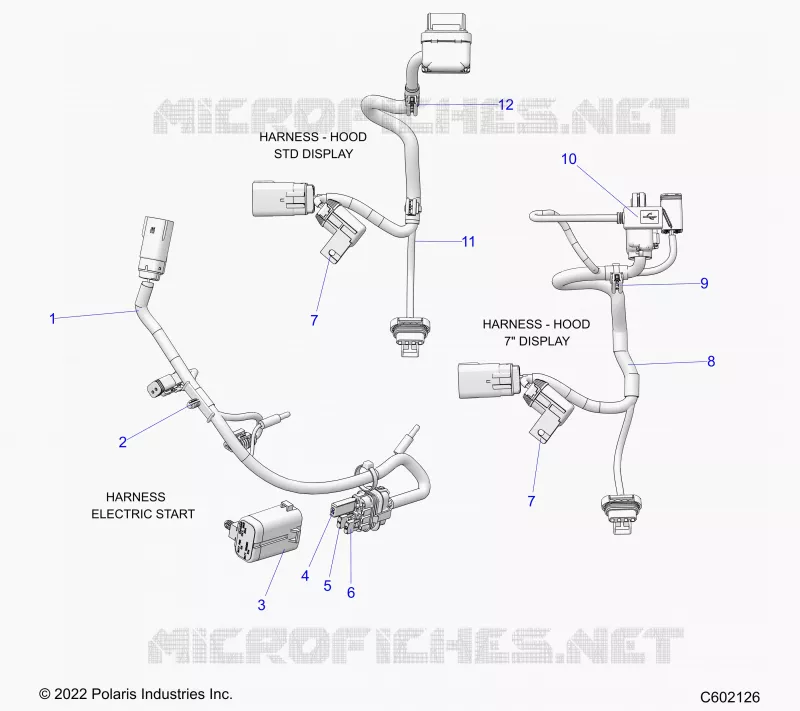 ELETTRICO, WIRE HARNESS, HOOD, ELECTRIC START