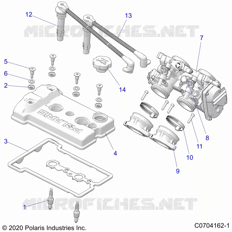 ENGINE, THROTTLE BODY AND VALVOLA COPERTURA