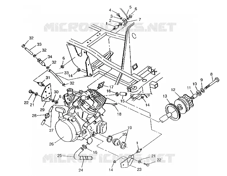 MONTAGGIO DEL MOTORE 6x6 400L, SWEDISH S948740 and  NORWEGIAN N948740 (4926812681006A)