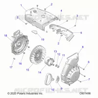 ENGINE, BLOWER HOUSING AND AUTOAVVOLGENTE