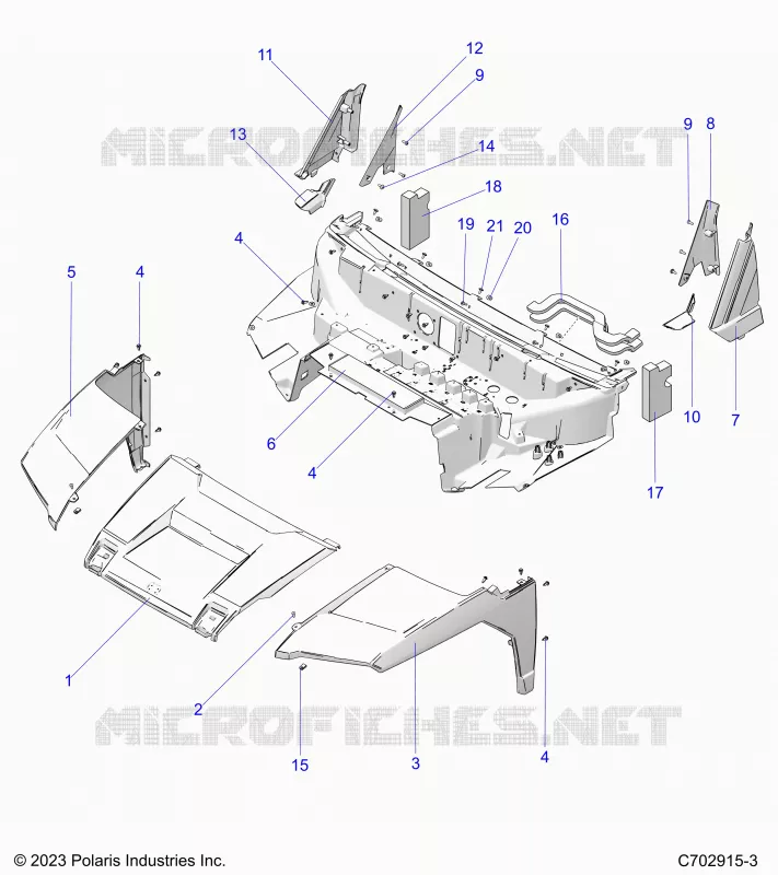 CAPPUCCIO, LINER, FRONT FENDERS, A PILLARS