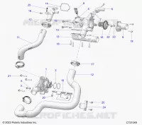 MOTORE, COOLANT PUMP AND THERMOSTAT