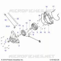ENGINE, STATOR COVER AND VOLANO