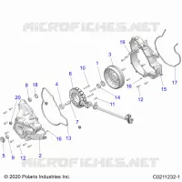 ENGINE, STATOR COVER AND FLYRUOTA