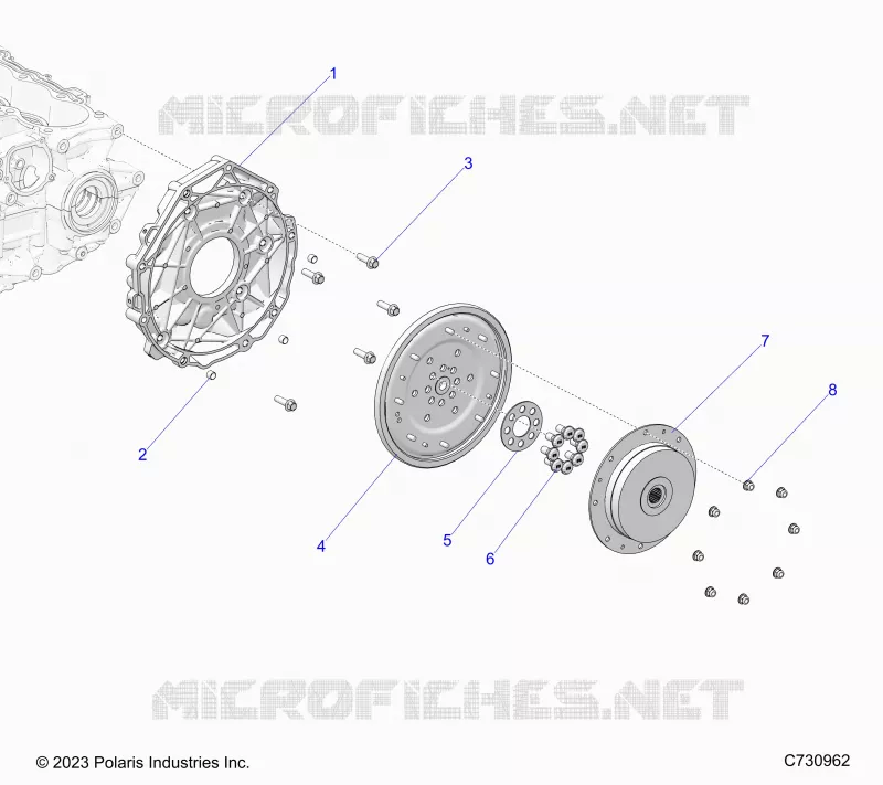 ENGINE, TRASMISSIONE ADAPTOR AND FLEX PLATE 