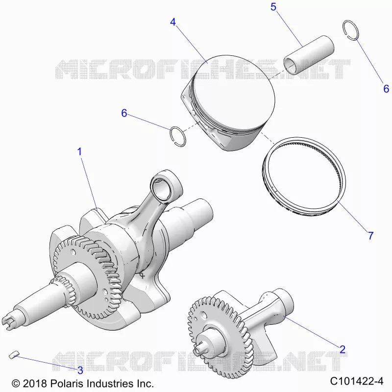ENGINE, ALBERO MOTORE, PISTON AND BALANCE SHAFT