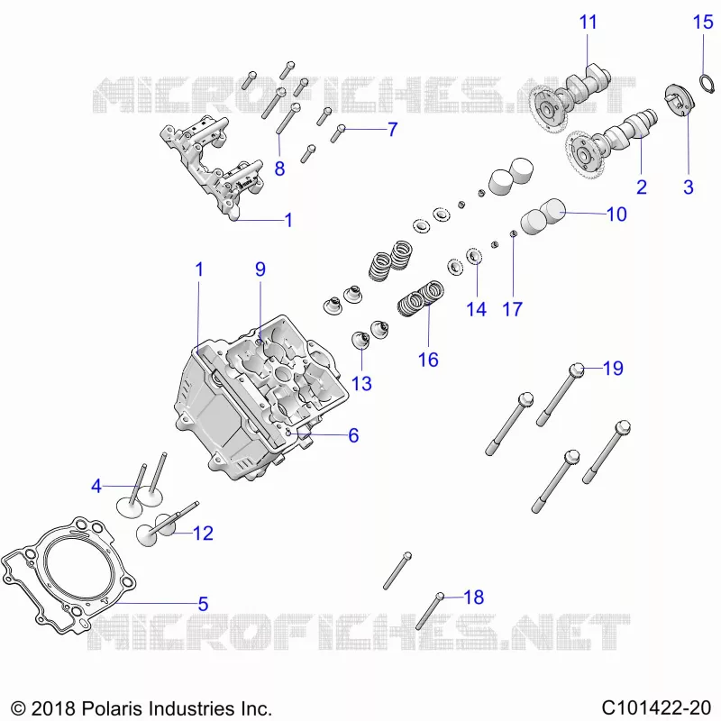 ENGINE, TESTA CILINDRO, CAMS AND VALVES