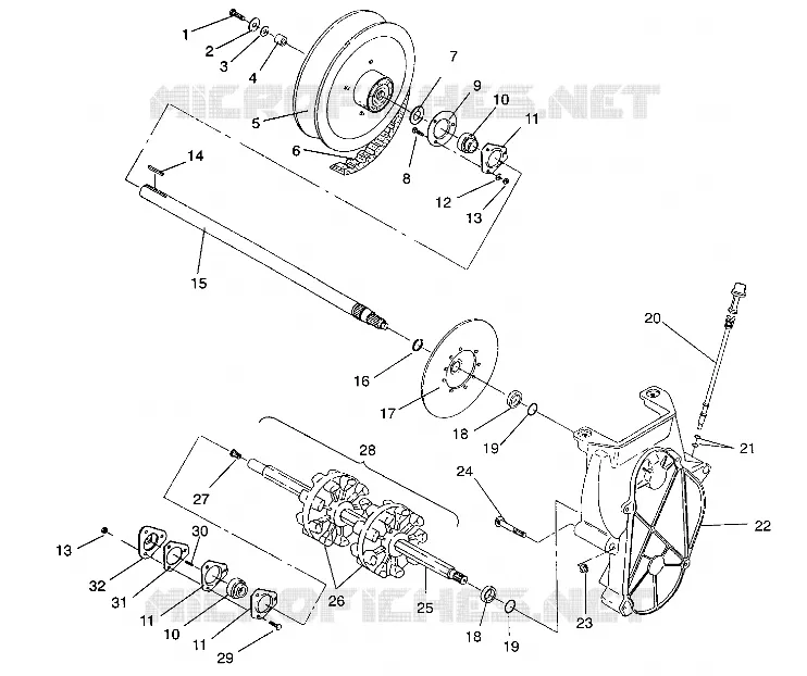 TRASMISSIONE ASSEMBLY 500 EFI/0930674 and  500 EFI SKS/0930574 (4922962296018A)