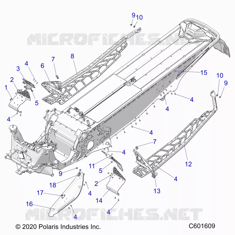 CHASSIS, PROTEZIONE FRIZIONE, FOOTRESTS, AND RUNNINGBOARDS