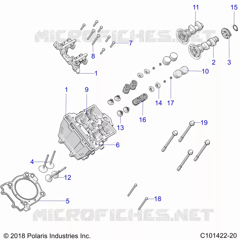 ENGINE, TESTA CILINDRO, CAMS AND VALVES