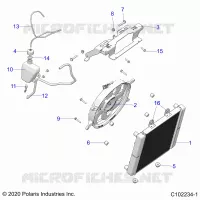 ENGINE, SISTEMA DI RAFFREDDAMENTO, RADIATOR, FAN & OVERFLOW BOTTLE