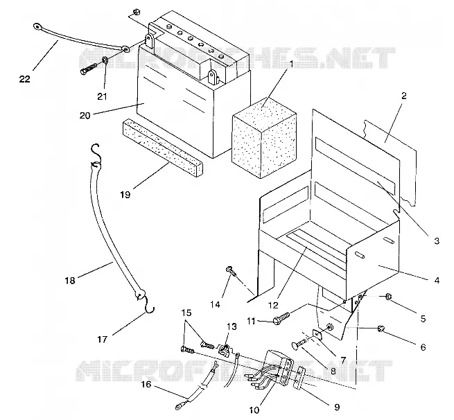 BATTERIA BOX ASSEMBLY 500 EFI / 0930674 and  500 EFI SKS / 0930574 (4922962296028A)