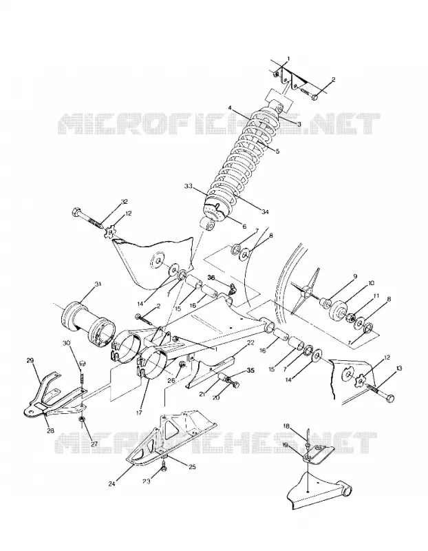 SWING ARM WELD. / AMMORTIZZATORE POSTERIORE ASSEMBLY 250 2X4 / W927527 (4922862286021A)