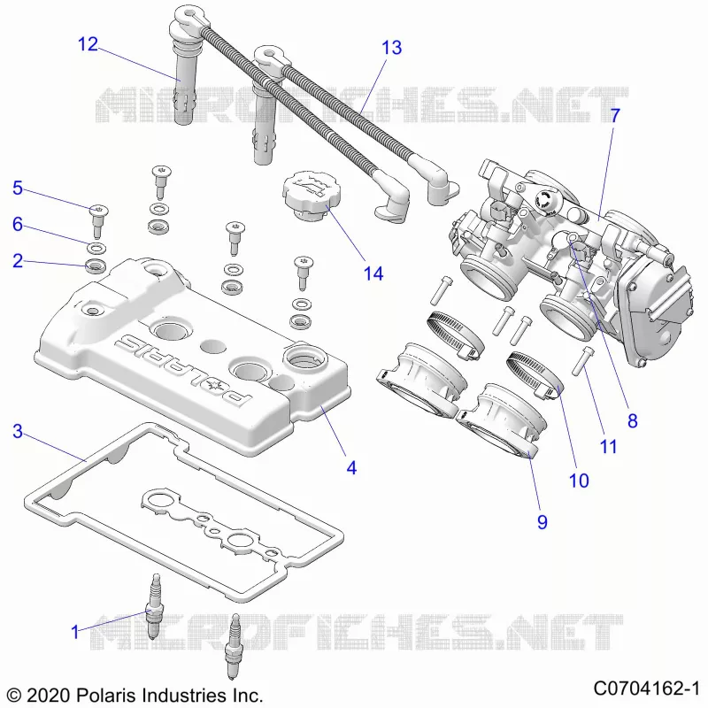 ENGINE, THROTTLE BODY AND VALVOLA COPERTURA