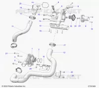 MOTORE, COOLANT PUMP AND THERMOSTAT