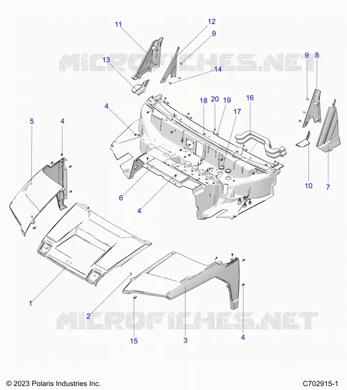 CAPPUCCIO, LINER, FRONT FENDERS, A PILLARS