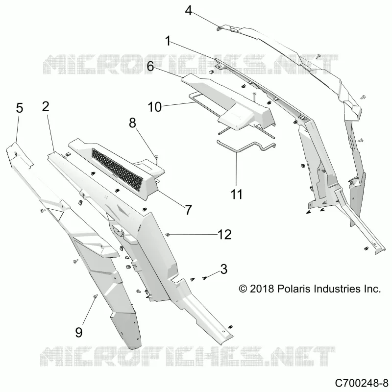 CARROZZERIA POSTERIORE FENDERS AND BEZELS- Z23NAE99FR/SCR/FR (C700248-8)