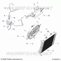 ENGINE, SISTEMA DI RAFFREDDAMENTO, RADIATOR, FAN &amp; OVERFLOW BOTTLE