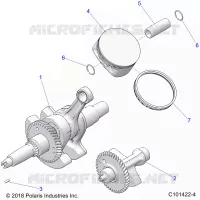 ENGINE, ALBERO MOTORE, PISTON AND BALANCE SHAFT