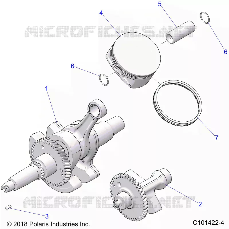 ENGINE, ALBERO MOTORE, PISTON AND BALANCE SHAFT