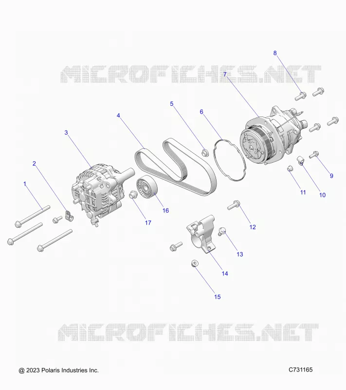 ENGINE, ALTERNATORE AND COMPRESSOR