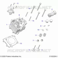 ENGINE, TESTA CILINDRO, CAM AND VALVES
