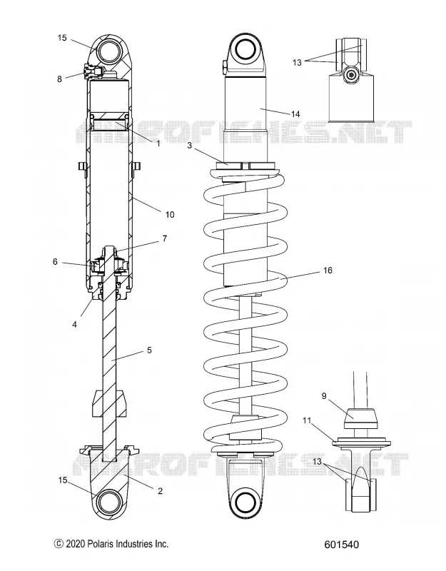 SUSPENSION, AMMORTIZZATORE POSTERIORE TRACK