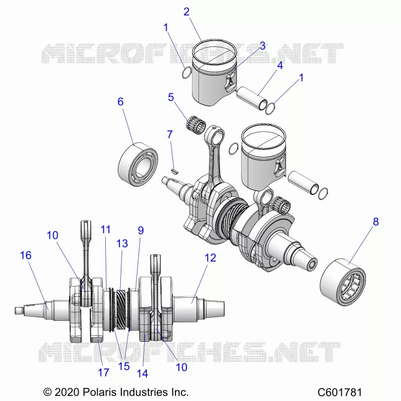 ENGINE, PISTON AND ALBERO MOTORE