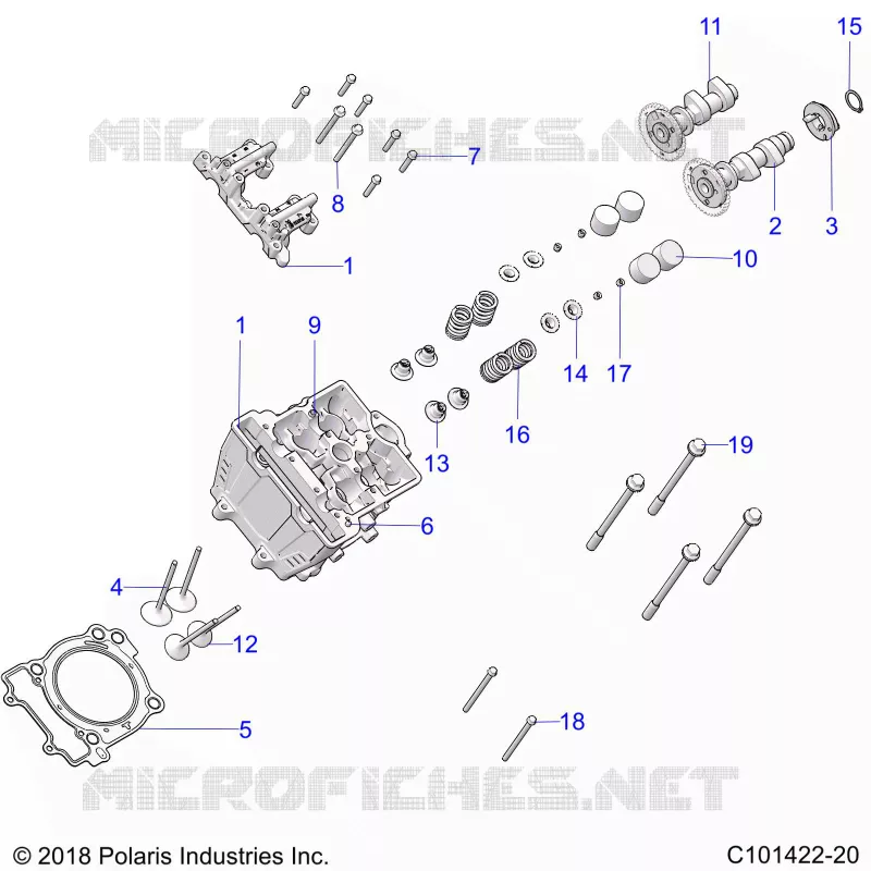 ENGINE, TESTA CILINDRO, CAMS AND VALVES