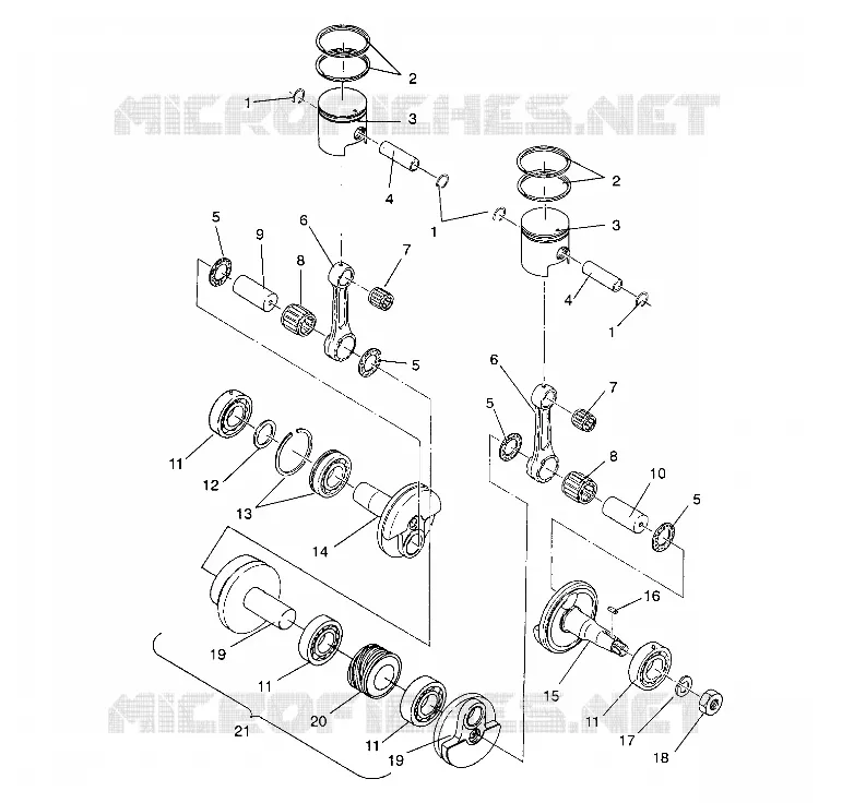 PISTONEEE   ALBERO MOTORE 440 XCR / 0931760 (4923022302032A)