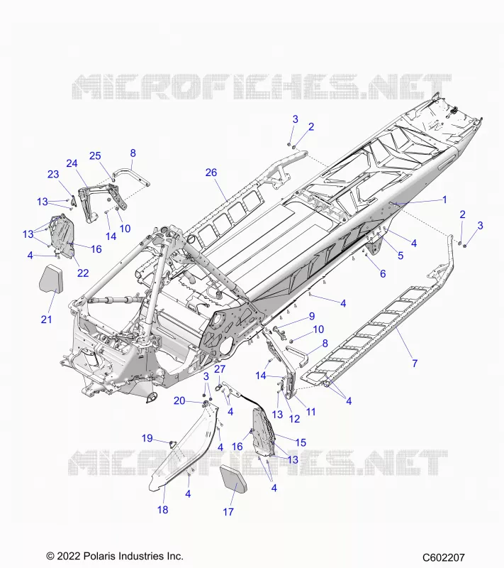 CHASSIS, PROTEZIONE FRIZIONE,  FOOTRESTS, AND RUNNING BOARDS
