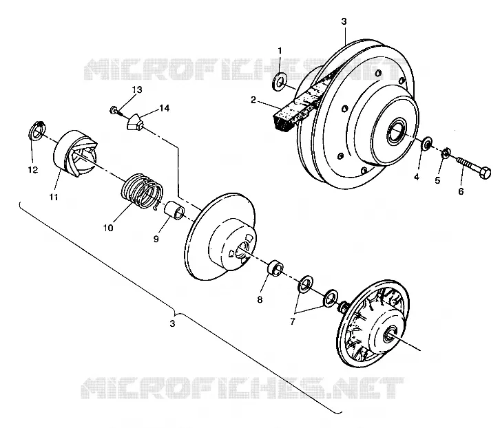FRIZIONE DRIVEN ASSEMBLY 4X4 250 W938127 (4924042404024A)