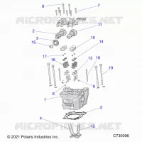 ENGINE, TESTA CILINDRO, CAMS AND VALVES