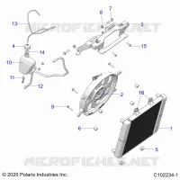 ENGINE, SISTEMA DI RAFFREDDAMENTO, RADIATOR, FAN &amp; OVERFLOW BOTTLE
