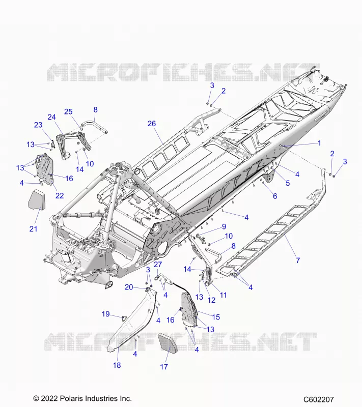 CHASSIS, PROTEZIONE FRIZIONE,  FOOTRESTS, AND RUNNING BOARDS