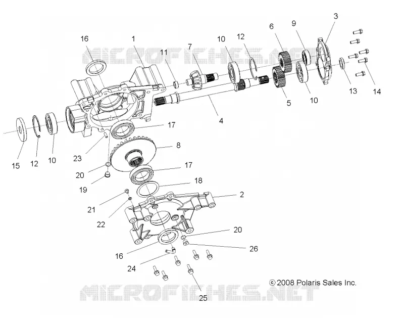 TRASMISSIONE, MID SCATOLA DEGLI INGRANAGGI INTERNALS