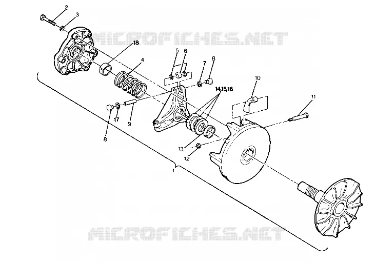 TRASMISSIONE FRIZIONE ASSEMBLY 350 2X4 / W927539 (4922882288023A)