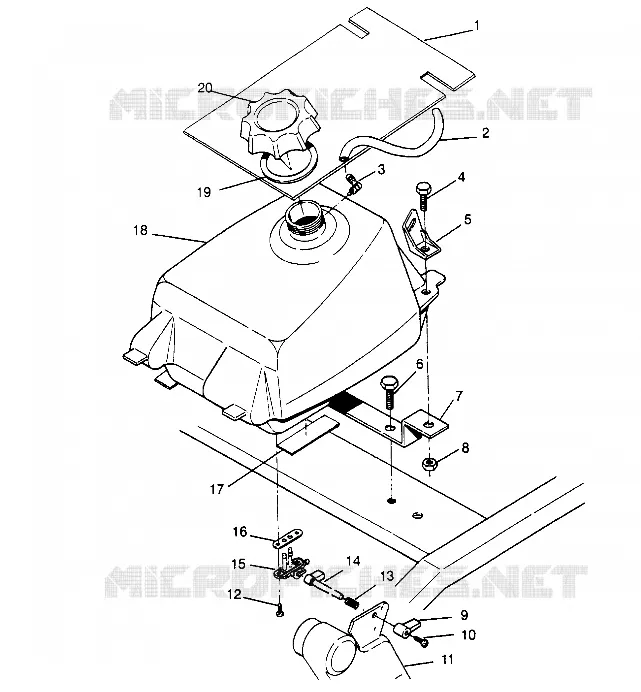 MONTAGGIO SERBATOIO CARBURANTE 2X4 300 W957530 (4930053005A012)