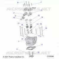 ENGINE, TESTA CILINDRO, CAMS AND VALVES