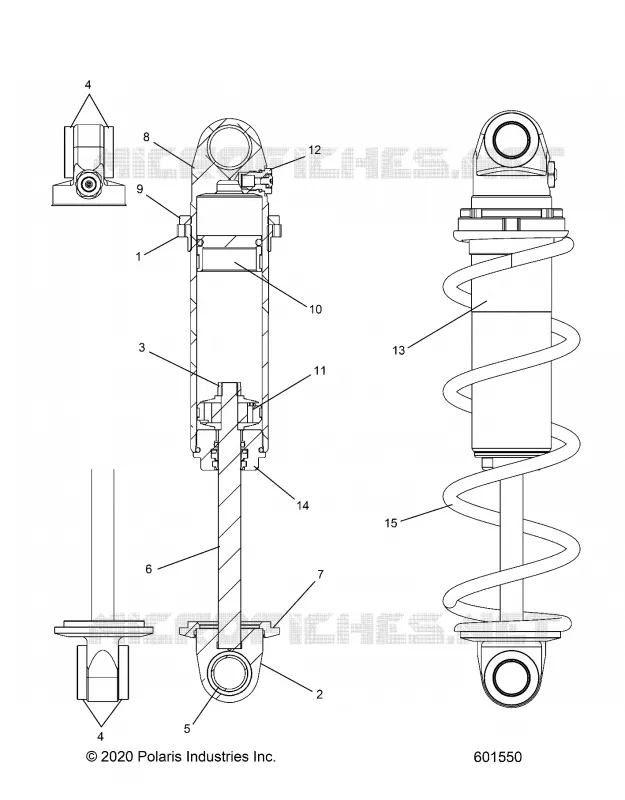 SUSPENSION, SHOCK ANTERIORE TRACK (CLEAR COIL OVER)