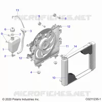 ENGINE, SISTEMA DI RAFFREDDAMENTO, RADIATOR, FAN & OVERFLOW BOTTLE