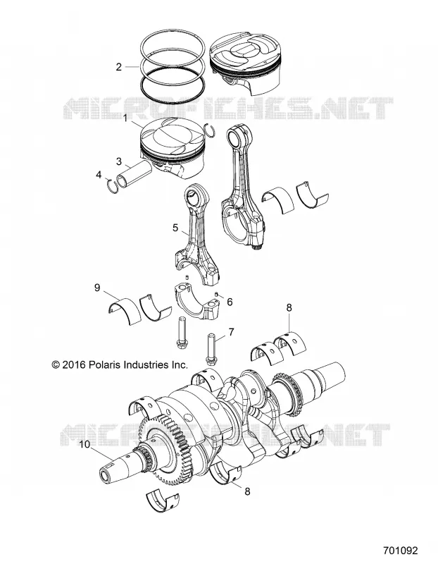 ENGINE, ALBERO MOTORE AND PISTON