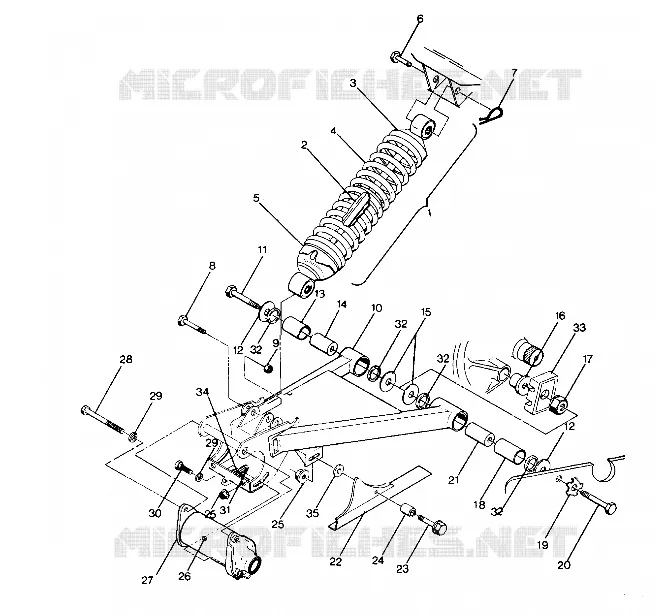 SWING ARM WELDMENT AND AMMORTIZZATORE POSTERIORE ASSEMBLY (4913501350021A)
