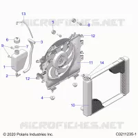 ENGINE, SISTEMA DI RAFFREDDAMENTO, RADIATOR, FAN & OVERFLOW BOTTLE