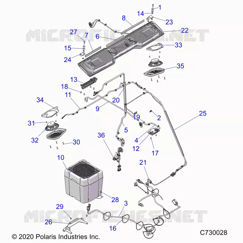 BODY ROOF AUDIO ELETTRICO, COMPONANTS, RIDE COMMAND PREMIUM